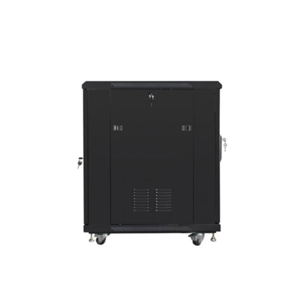 Armario rack Lanberg 19 pulgadas 15u - 600x800 flat pack negro puerta malla
