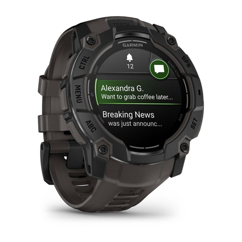 Garmin Instinct 3 50 mm Negro Correa Carbón 1,3 pulgadas AMOLED GPS 24 días 10ATM Smartwatch