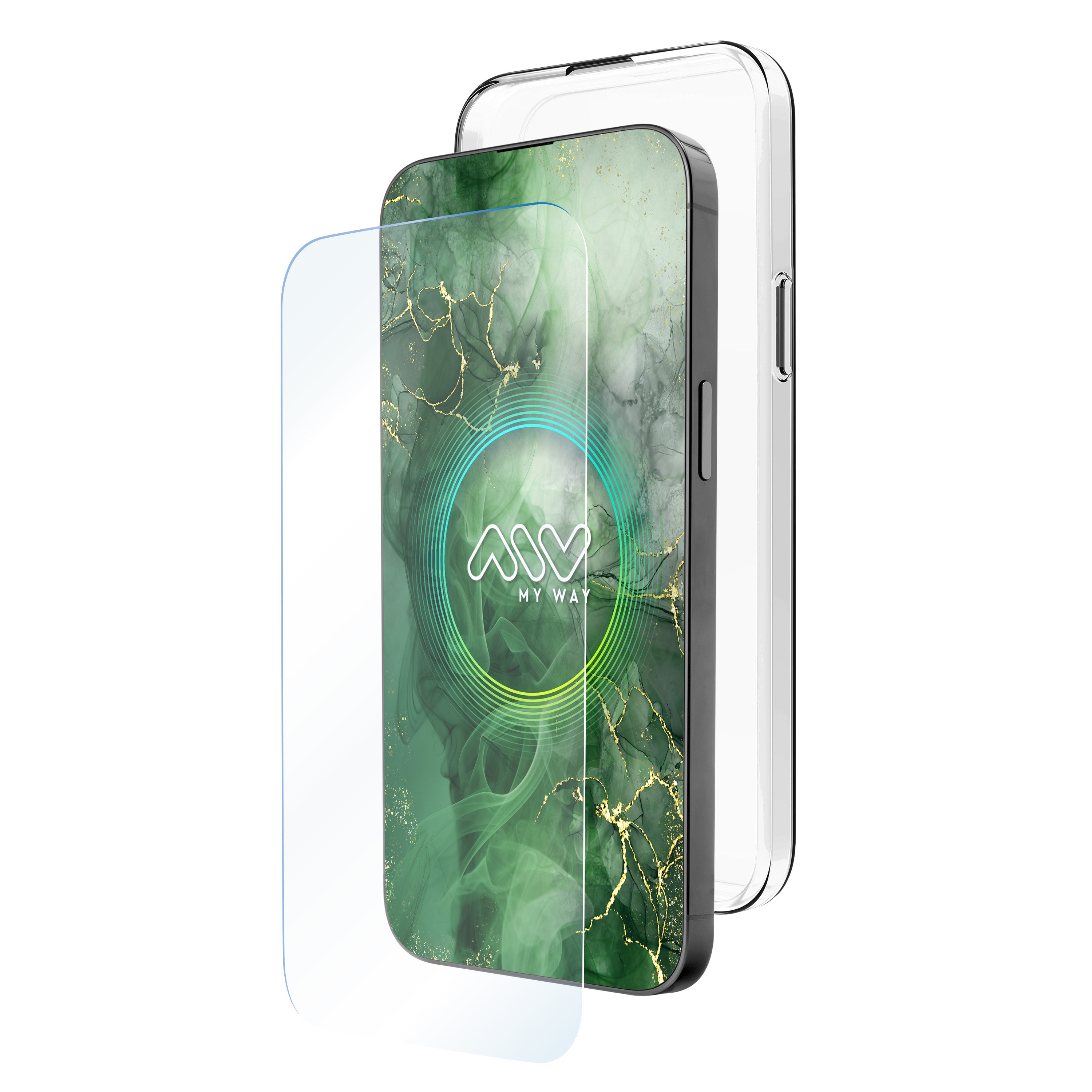 Carcasa Myway para apple iphone 16e transparente + protector pantalla cristal templado