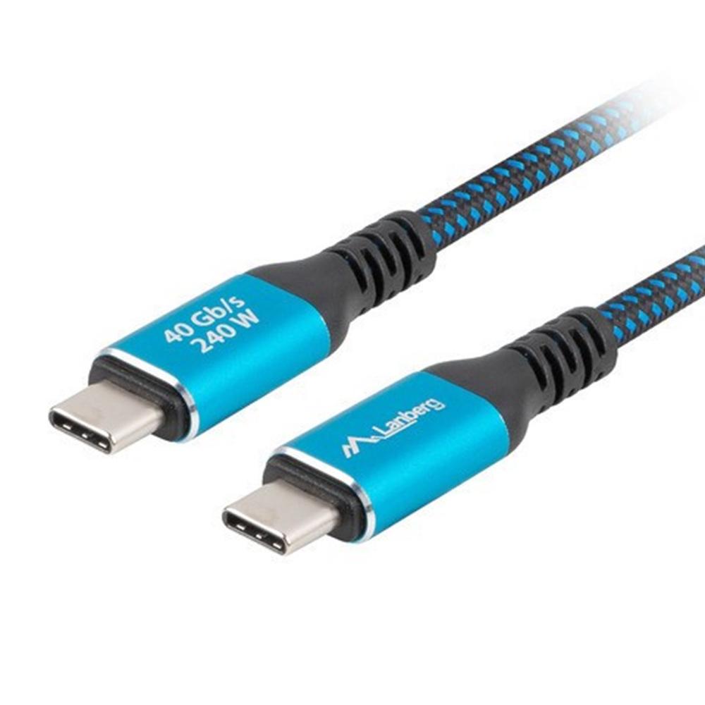 Cable USB tipo c 4.0 Lanberg macho macho 240w 8K 60hz Azul
