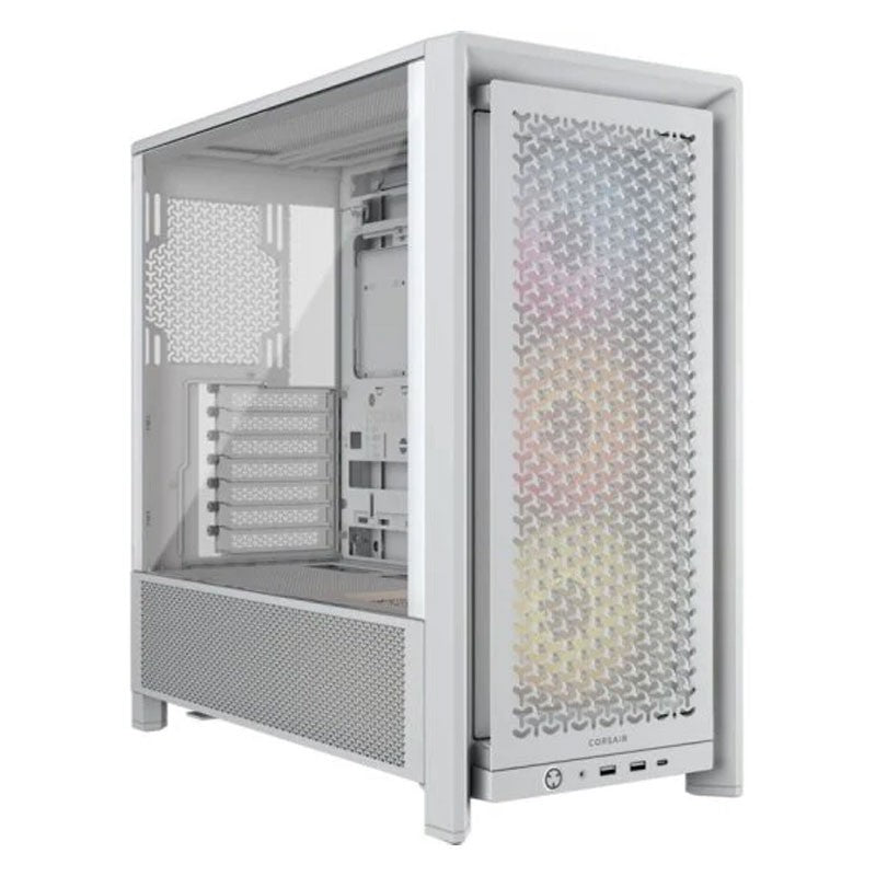 Caja ordenador gaming Corsair frame 4000d ATX cristal templado blanca