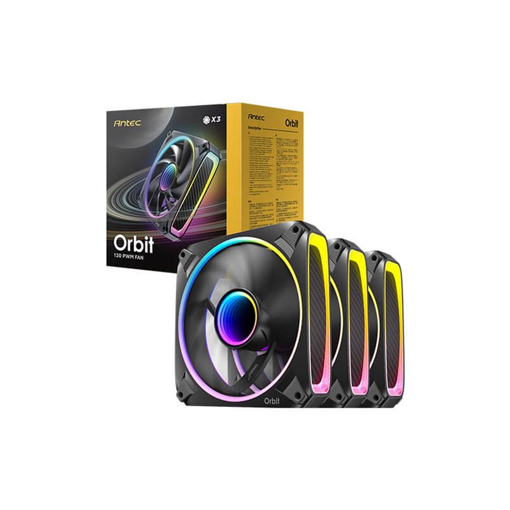 Ventilador cpu Antec orbit argb 3x 120mm negro