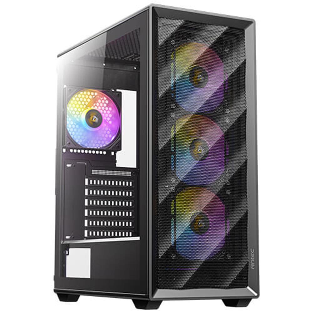 Caja ordenador gaming Antec ax85 ATX argb cristal templado negra