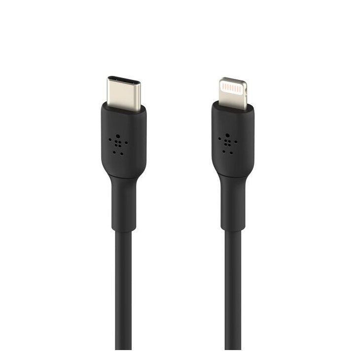 Cable lightning a USB tipo c Belkin · macho macho · 1 m Negro detalle #negro