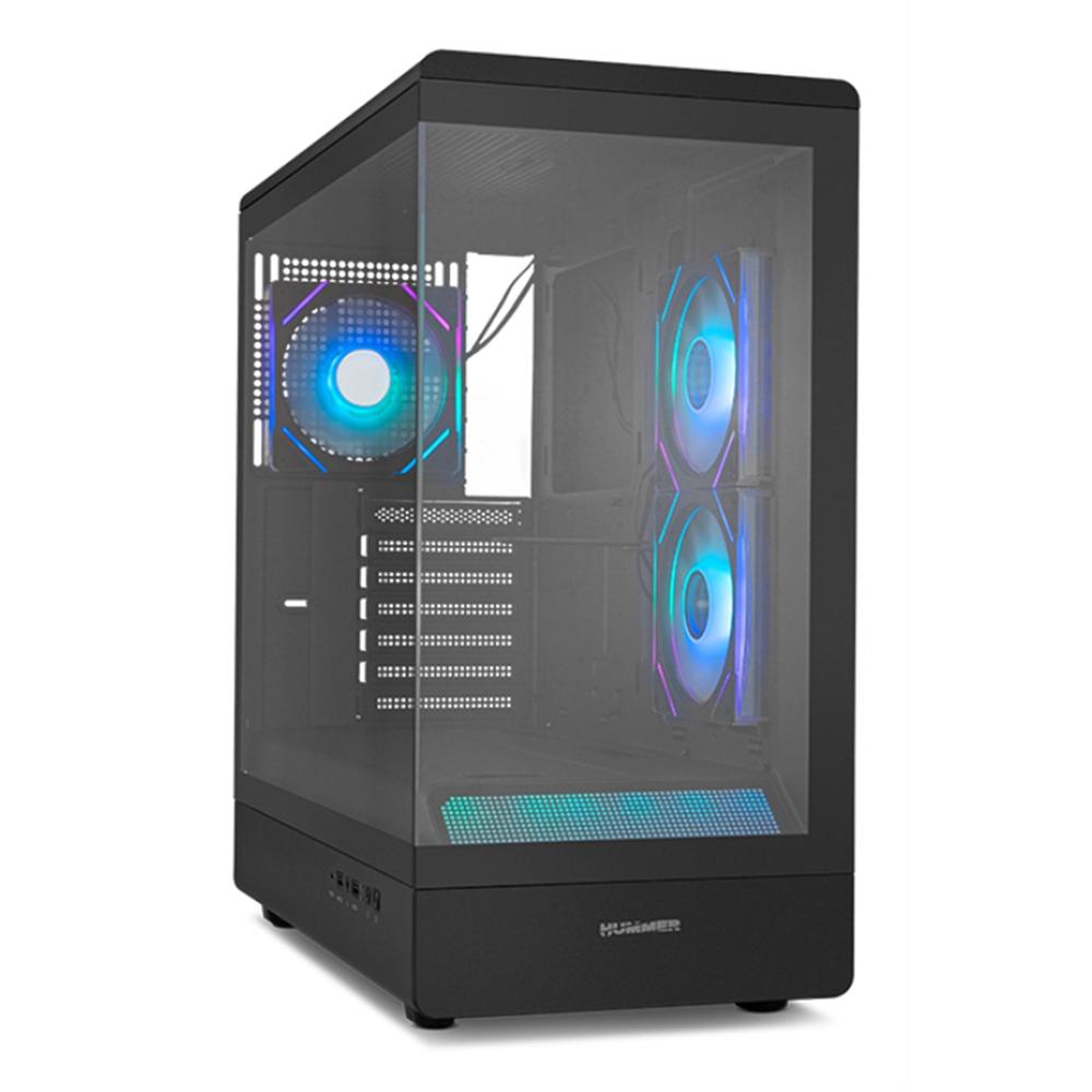 Caja ordenador gaming NOX hummer signal ATX argb cristal templado negro