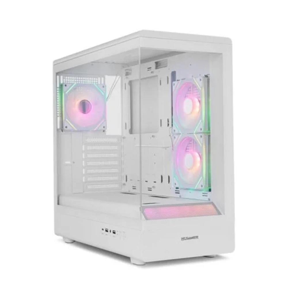 Caja ordenador gaming NOX hummer signal ATX argb cristal templado blanco
