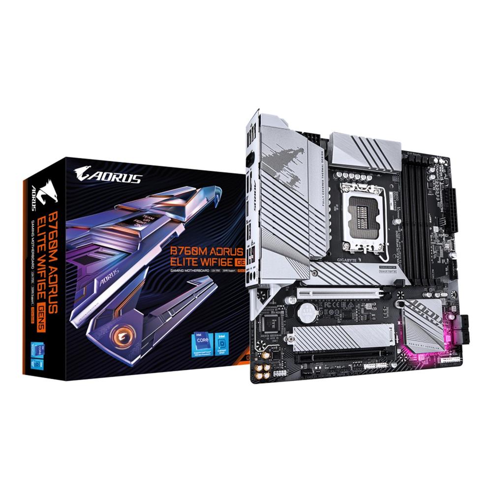 Placa base Gigabyte b760m aorus elite wifi6e gen5 mATX · 4x DDR5