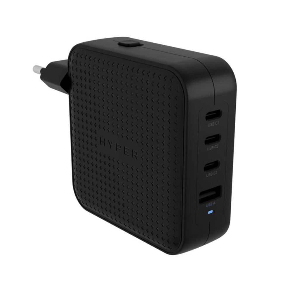Cargador de pared Hyper travel charger 100w 3x USB tipo c 1x USB tipo a negro