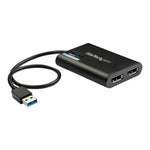 Adaptador USB 3.0 a dp 4K UHD startech 0.30m - macho - hembra - negro
