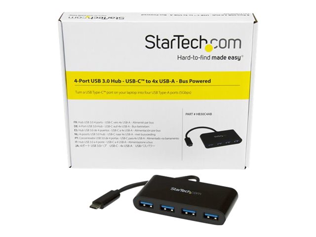 Hub startech hb30c4ab USB tipo c 4 en 1