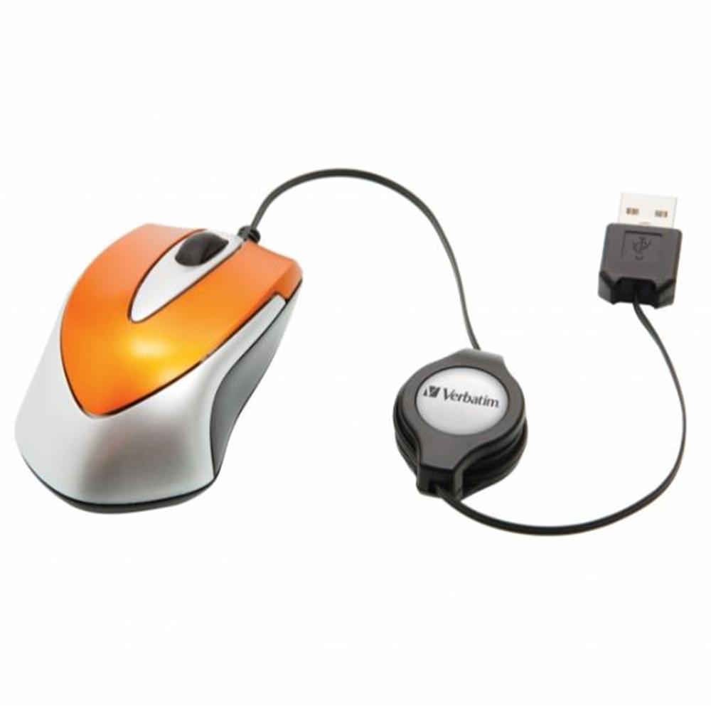 Ratón Verbatim go mini naranja