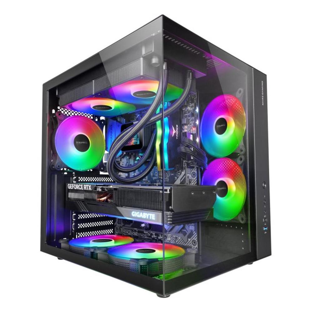 Caja ordenador mars gaming mcv - one ATX frgb cristal templado negro