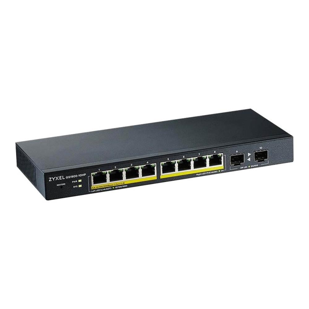 Switch 10 puertos zyxel gs1900 - 10hp - eu0102f 10