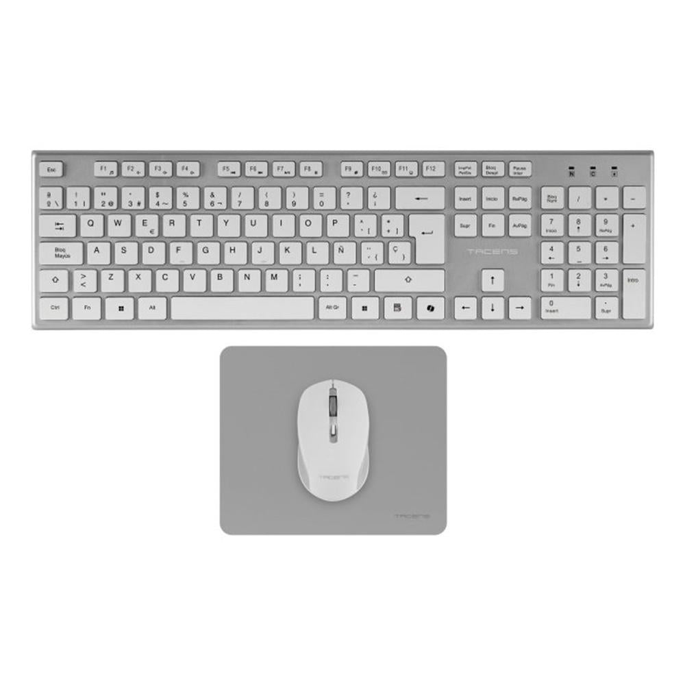 Teclado + ratón gaming Tacens zenith low profile inalámbrico blanco