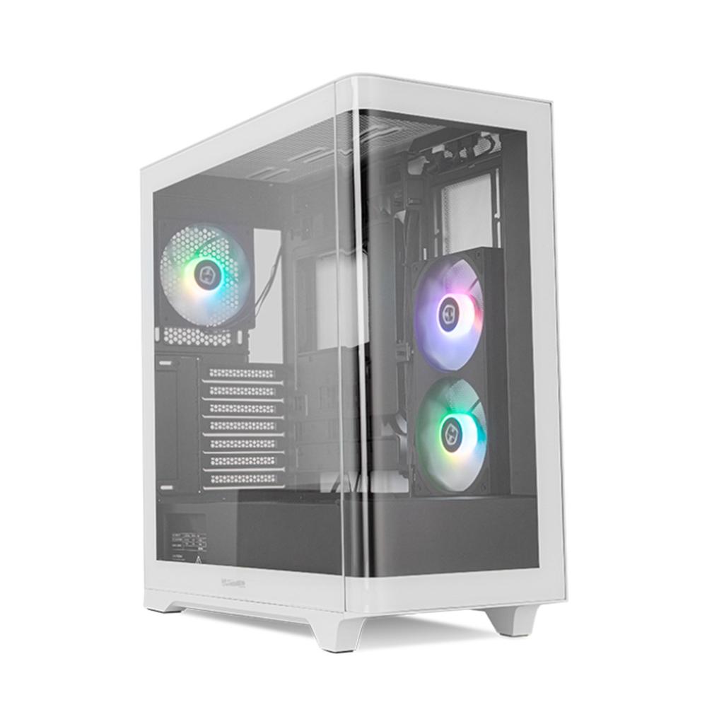 Caja ordenador gaming NOX hummer ether ATX argb cristal templado negro - blanco