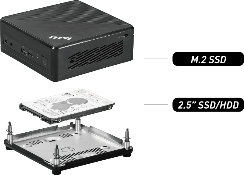 Adaptador hdd mini ordenador msi cubi