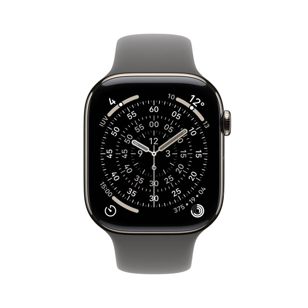 Smartwatch Apple watch s11 GPS + cellular 42mm natural titanium case stone grey sport band s - m