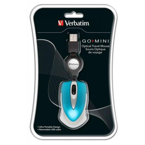 Ratón Verbatim go mini azul