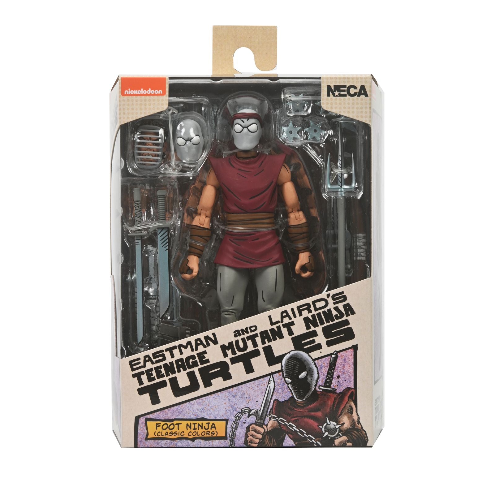 Figura Neca teenage mutant ninja turtles mirage comics foot ninja classic colors scale action 18cm
