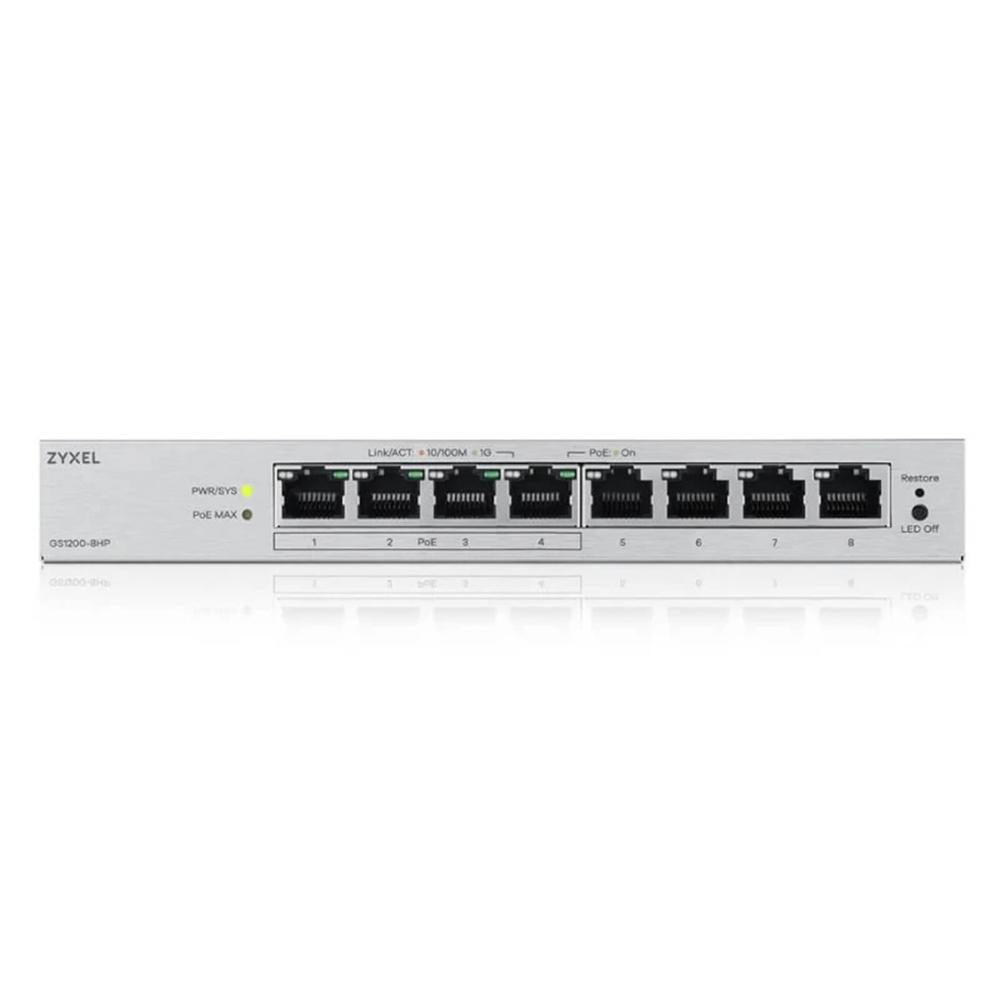 Switch 8 puertos zyxel gs1200 - 8hpv3 8xgb