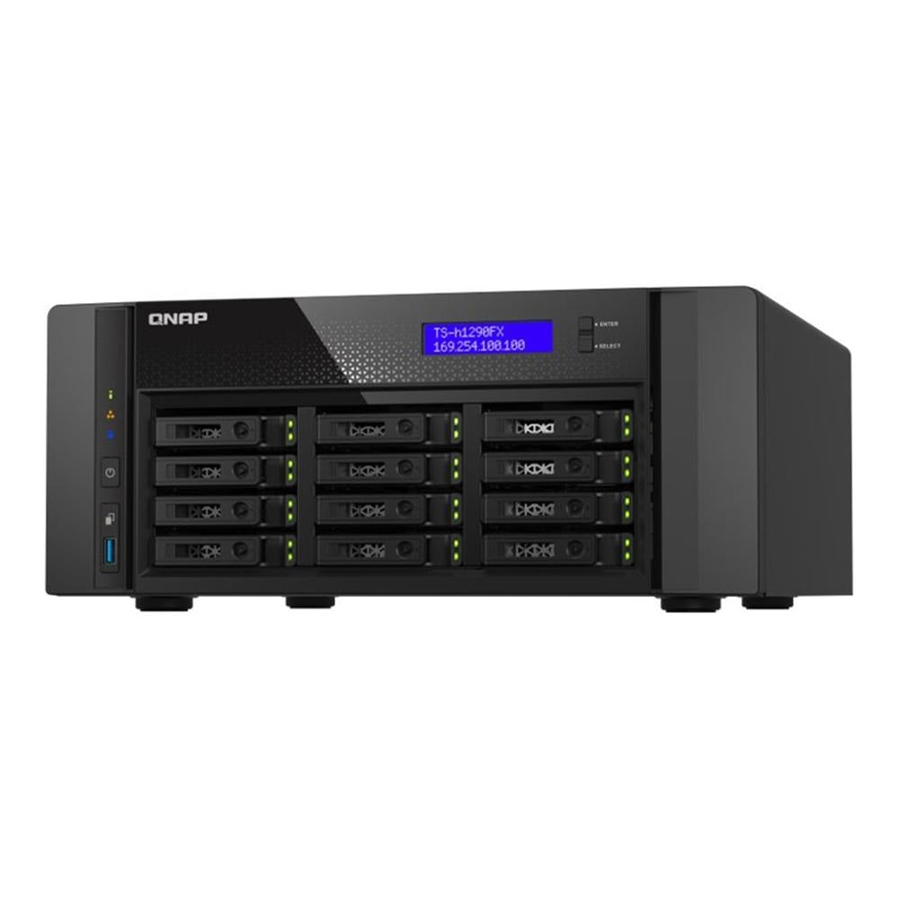 Servidor nas qnap ts - h1290fx 12 bahias 64gb gigabit ethernet