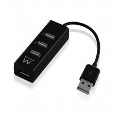 Hub USB Ewent 4 puertos - USB 2.0 · negro