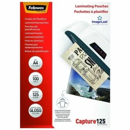 Fundas para Plastificar Fellowes 5307407/ A4/ 125 Micras/ 100 unidades - PixelPlaza