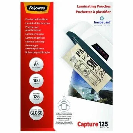 Fundas para Plastificar Fellowes 5307407/ A4/ 125 Micras/ 100 unidades - PixelPlaza