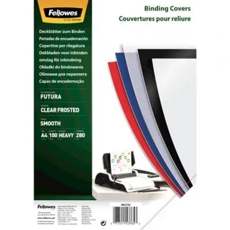 Portadas de Polipropileno Fellowes 5376503/ A4/ 300 Micras/ 100 unidades/ Transparente - PixelPlaza