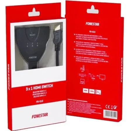 Splitter HDMI 3 en 1 Fonestar FO-513/ 3xHDMI - PixelPlaza