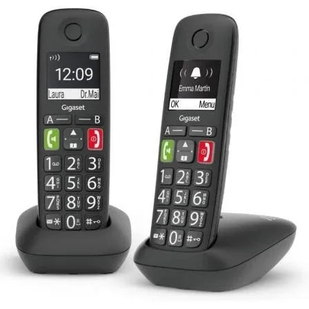 Teléfono Inalámbrico Gigaset E290/ Pack DUO/ Negro - PixelPlaza