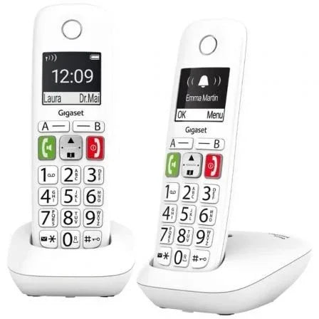 Teléfono Inalámbrico Gigaset E290/ Pack DUO/ Blanco - PixelPlaza