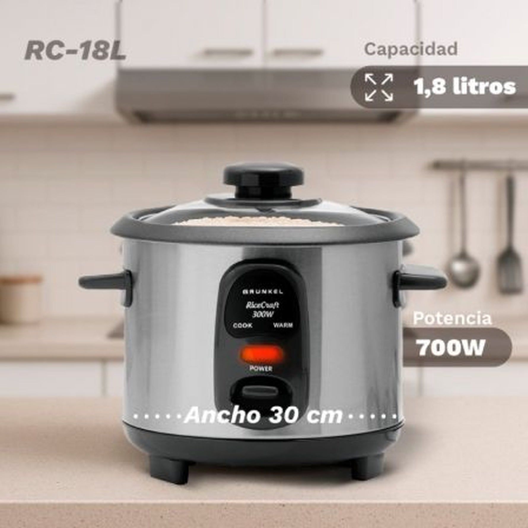 Arrocera Grunkel RC-18L/ 1000W/ Capacidad 1.8L