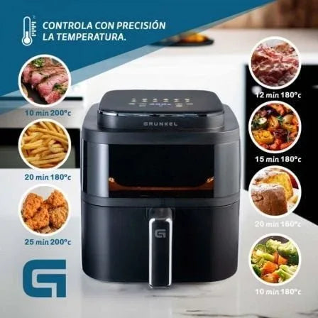 Freidora por Aire Airfryer / Sin Aceite Grunkel Black Light Fryer/ 1400W/ Capacidad 6L - PixelPlaza