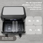 Freidora por Aire Airfryer / Sin Aceite Grunkel Dualflexifryer/ 2800W/ Capacidad 10L