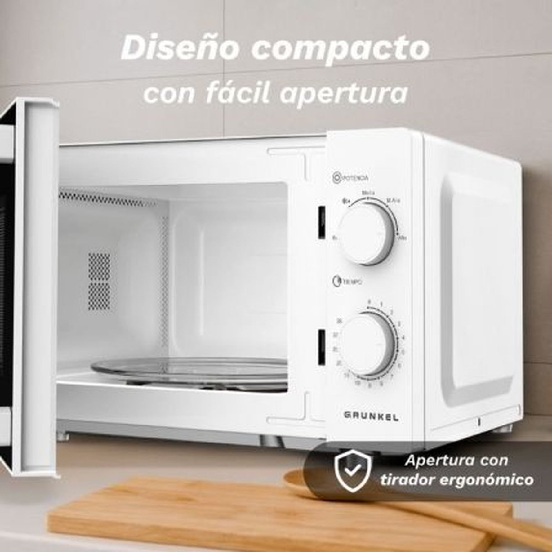 Microondas Grunkel MW-25EASY/ 850W/ Capacidad 25L/ Blanco