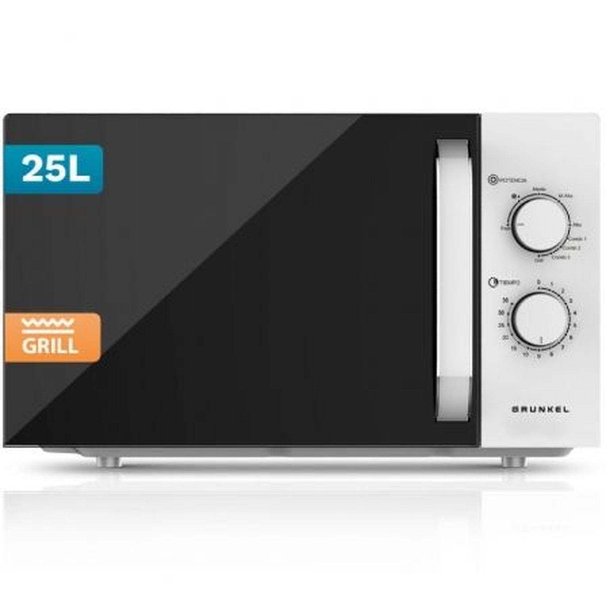 Microondas Grunkel MWG-25GRILL/ 850W/ Capacidad 25L/ Función Grill/ Blanco