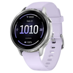 Garmin Venu 4 41 mm Plata Correa Silicona Lila 1,2 pulgadas AMOLED GPS NFC 10 días 5ATM Smartwatch
