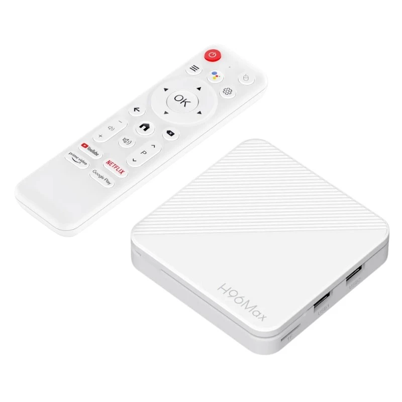 H96 Max H313 2GB/16GB Blanco Android 14 4K WiFi 6 Bluetooth Gigabit TV Box
