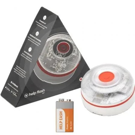 Luz baliza de emergencia para coche Help Flash V16 Connected IoT/ Homologada/ Base Imantada/ Geolocalizable/ Funciona a Pilas - PixelPlaza