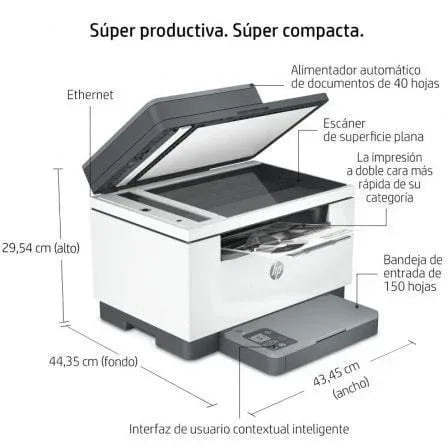 Multifunción Láser Monocromo HP Laserjet MFP M234SDN Dúplex/ ADF/ Blanca - PixelPlaza