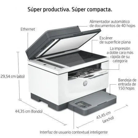 Multifunción Láser Monocromo HP Laserjet MFP M234SDN Dúplex/ ADF/ Blanca - PixelPlaza