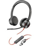 Auriculares Poly Blackwire 8225 para Microsoft Teams + Adaptador USB-C/A/ con Micrófono/ USB Tipo-C/ Negros - PixelPlaza