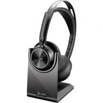 Auriculares Inalámbricos Poly Voyager Focus 2 Microsoft Teams + Adaptador USB-C-A + Soporte de Carga/ con Micrófono/ Bluetooth/ Negros - PixelPlaza