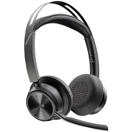 Auriculares Inalámbricos Poly Voyager Focus 2 Microsoft Teams + Adaptador USB-C-A + Soporte de Carga/ con Micrófono/ Bluetooth/ Negros - PixelPlaza