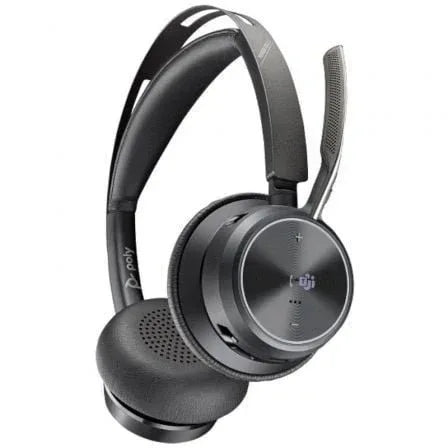 Auriculares Inalámbricos Poly Voyager Focus 2 Microsoft Teams + Adaptador USB-C-A + Soporte de Carga/ con Micrófono/ Bluetooth/ Negros - PixelPlaza