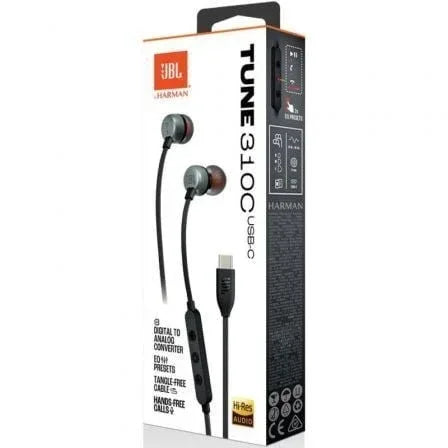 Auriculares Intrauditivos JBL Tune 310C/ con Micrófono/ Negros - PixelPlaza