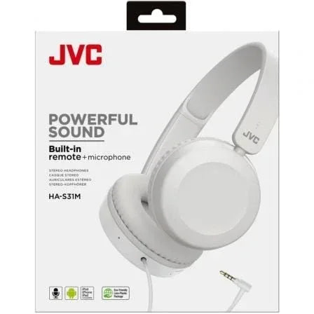 Auriculares JVC HA-S31M/ con Micr¾fono/ Jack 3.5/ Blancos - PixelPlaza
