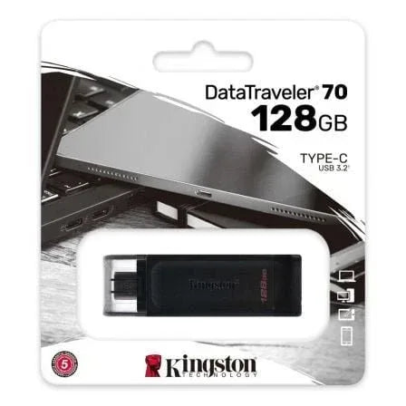 Pendrive 128GB Kingston DataTraveler 70 USB Tipo-C - PixelPlaza