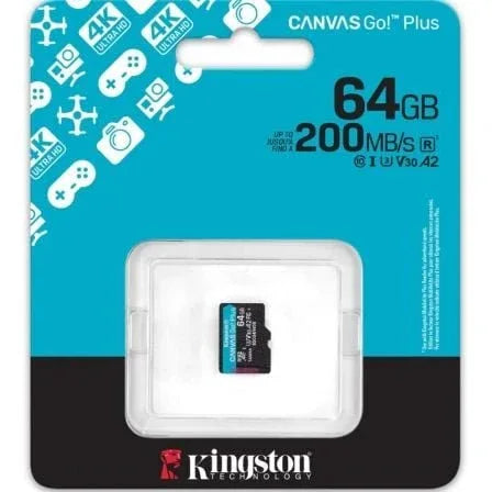 Tarjeta de Memoria Kingston CANVAS Select Plus 64GB microSD XC/ Clase 10/ 200MBs - PixelPlaza